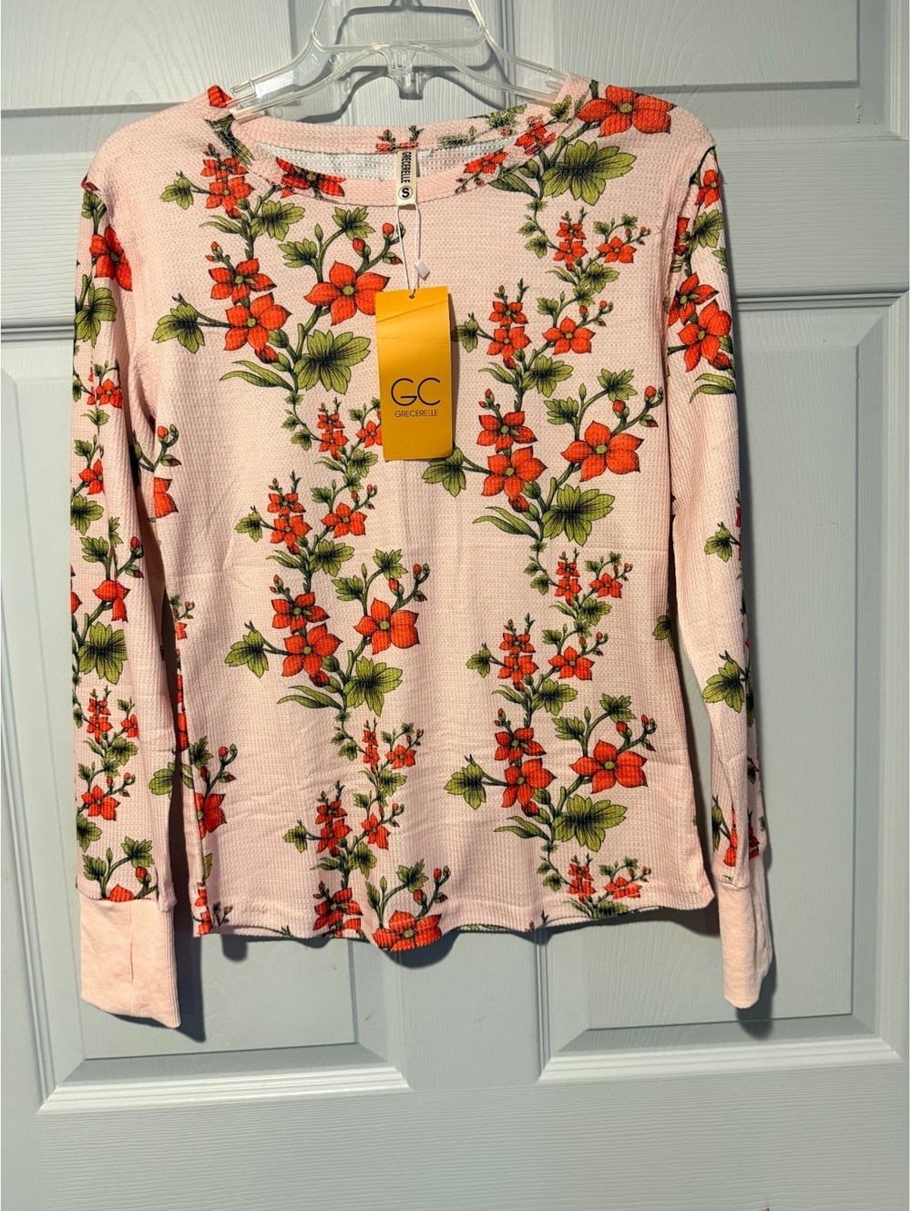Pink floral long sleeve top